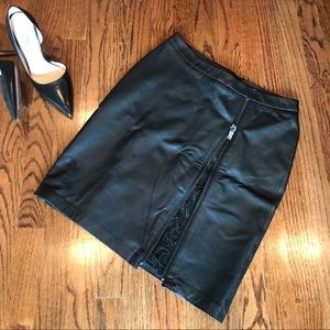 Boston Proper Black Leather mini skirt